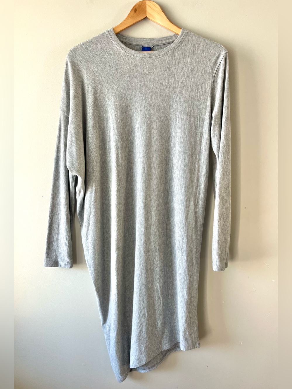 Kit and Ace Cashmere Blend Gray Wave Asymmetrical Dress Size Medium Long Sleeve